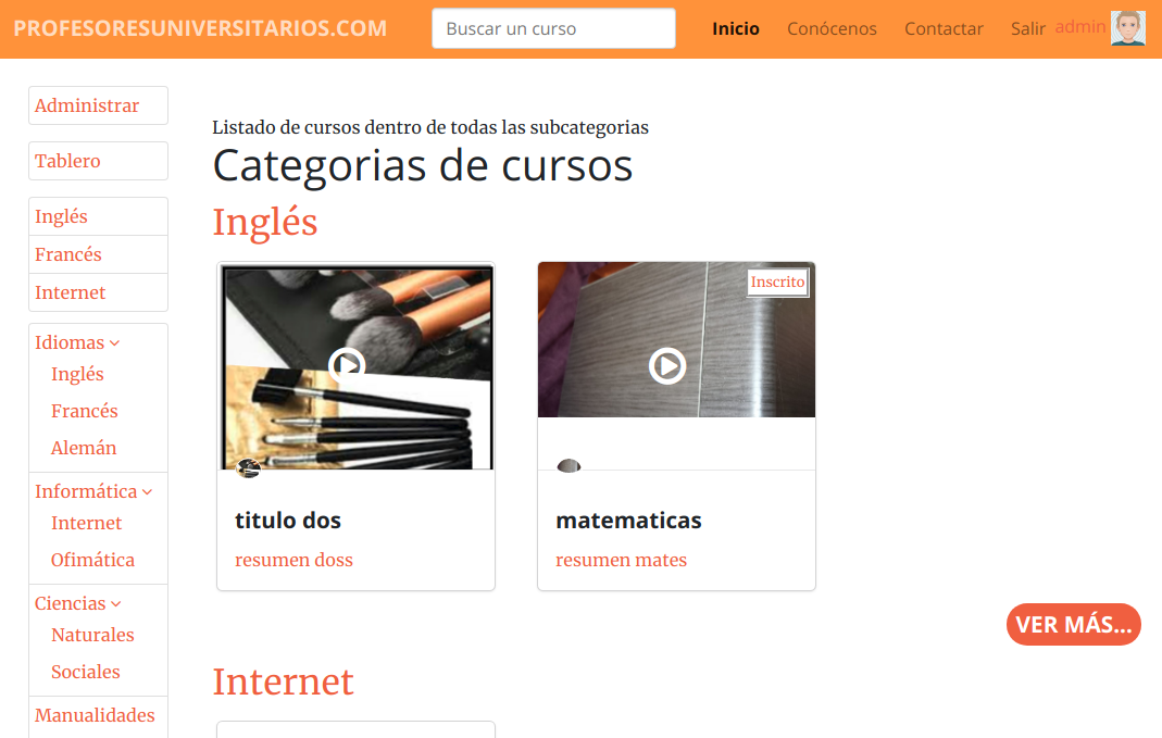 Portal de cursos